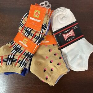 Everbright & Tuff Stuff Socks Women Girls Ankle Size 9-11 Lot of 9 Unused Pairs